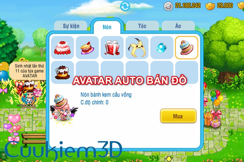 Auto bán đồ trong phiên bản mới avatar